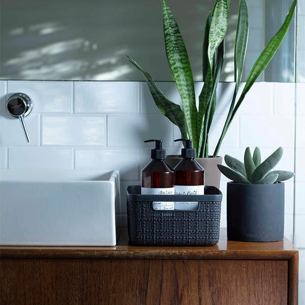 Curver Cube Jute panier de rangement 17 litres - gris foncé 243861 - 3