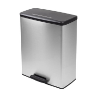 Curver Decobin duo poubelle rectangulaire (26+26 litres) - argent métal 243887