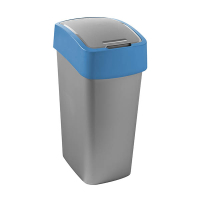 Curver Flip Bin Recycling poubelle (45 litres) - argent/bleu 243892