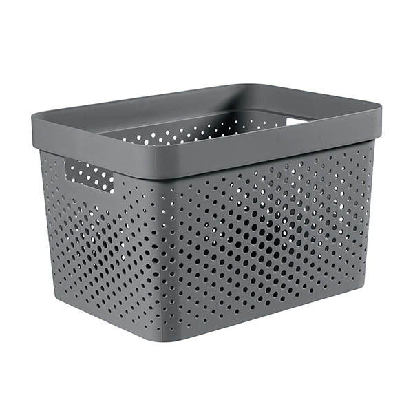 Curver Infinity recycled dots boîte de rangement 17 litres - anthracite 243867 - 1