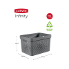 Curver Infinity recycled dots boîte de rangement 17 litres - anthracite 243867 - 2