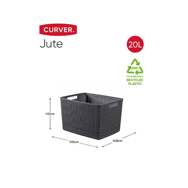 Curver Jute panier de rangement L 20 litres - gris foncé 243860 - 2