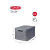 Curver Style panier de rangement L + couvercle 30 litres - anthracite 243864 - 2