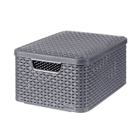 Curver Style panier de rangement M + couvercle 18 litres - anthracite 243863