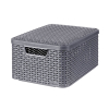 Curver Style panier de rangement M + couvercle 18 litres - anthracite 243863 - 1