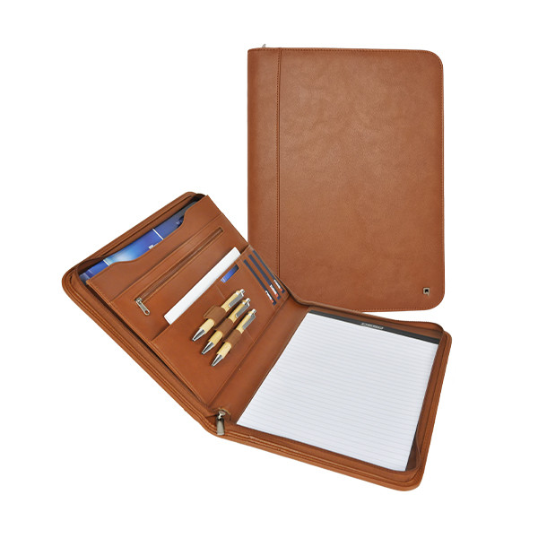 Desq conférencier avec fermeture éclair A4 - marron 400805 - 1