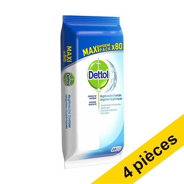 Offre : 4x Dettol lingettes hygiéniques (80 pièces) SDE00047 - 1