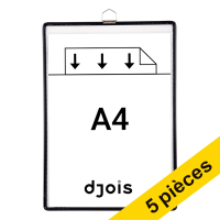 Djois cadre d'information avec crochet fermé A4 (5 pièces) - noir 234862