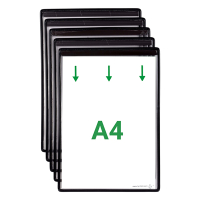 Djois cadre d'information magnétique A4 (5 pièces) - noir 234864