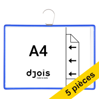 Djois cadres d'information avec crochet A4 format paysage (5 pièces) - bleu 234867