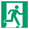 Djois panneau de sécurité sortie de secours vers la droite (200 x 200 mm) 234850 - 1