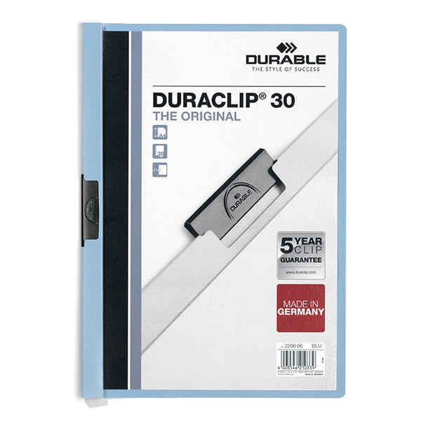 Durable Duraclip chemise à clip A4 pour 30 feuilles - bleu 310137 - 1