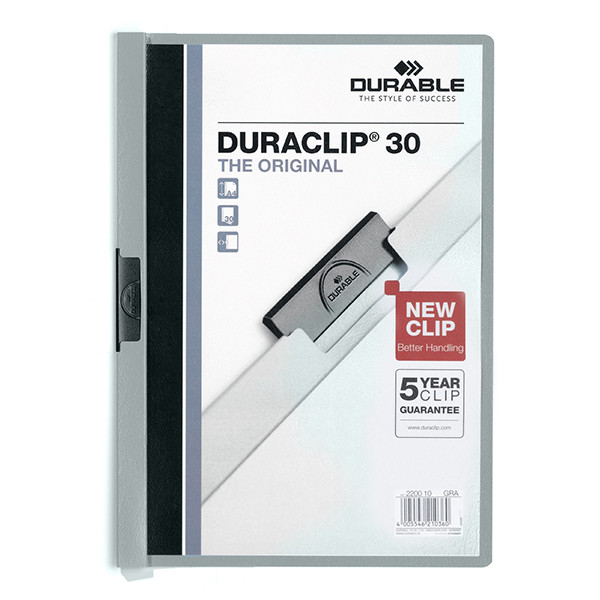 Durable Duraclip chemise à clip A4 pour 30 feuilles - gris 310138 - 1
