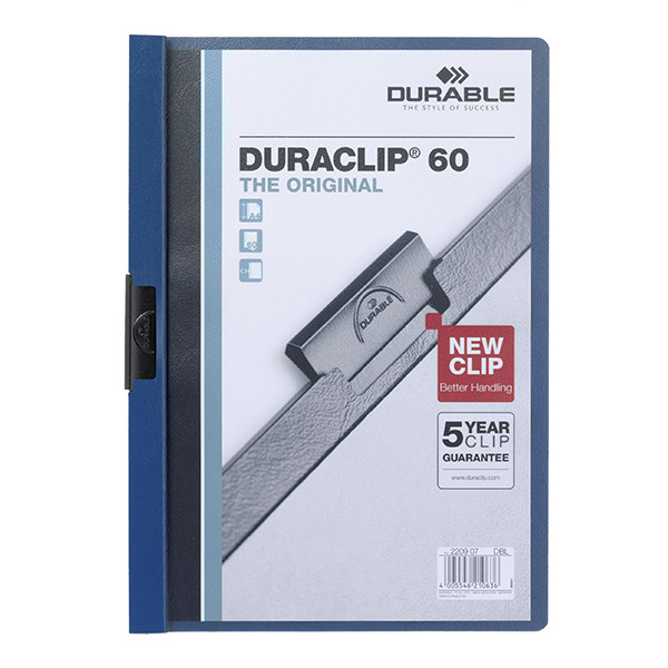 Durable Duraclip chemise à clip A4 pour 60 feuilles - bleu foncé 310144 - 1