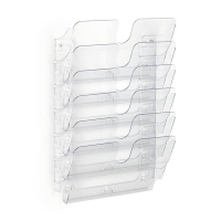 Durable Flexiplus porte-brochures mural 6 compartiments format paysage transparent 310295