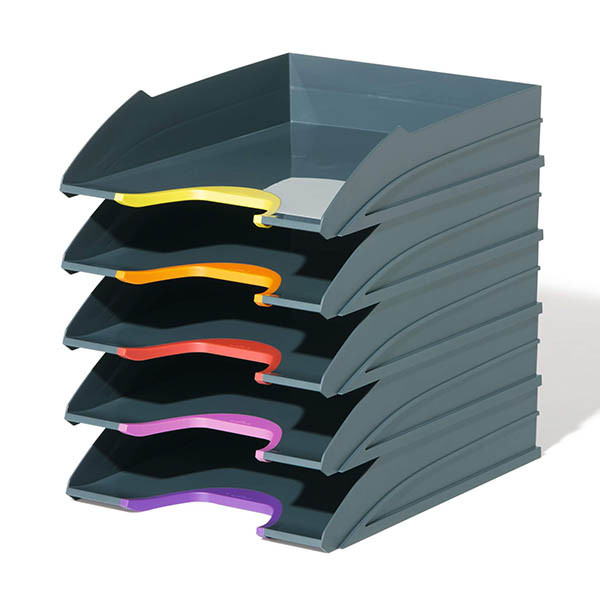 Durable Varicolor bac à courrier (5 pièces) - gris/coloré 310293 - 1