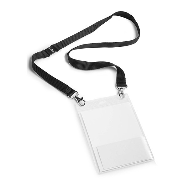 Durable badge d'événement avec lacet textile (10 pièces) - noir 310008 - 1