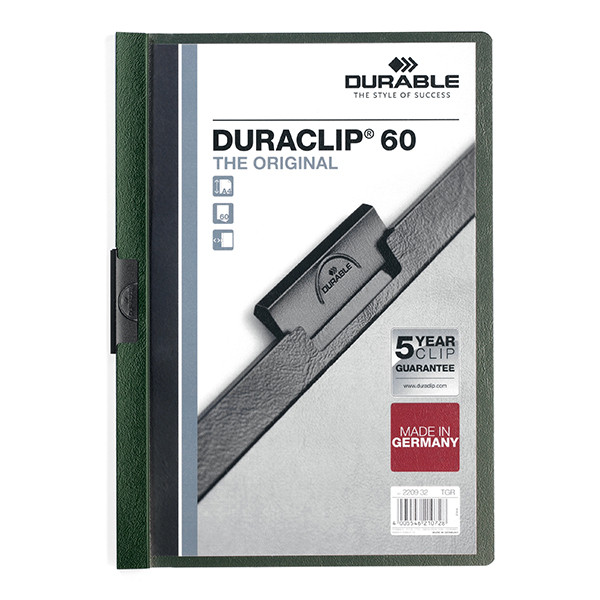Durable duraclip chemise à clip A4 pour 60 feuilles - vert foncé 310148 - 1