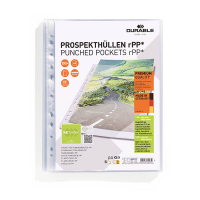 Durable pochettes perforées A4 11 trous 80 microns (100 pièces) - transparent 310291