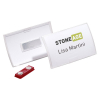 Durable porte-badge bombé avec aimant 75 x 40 mm (10 pièces) 310078 - 1