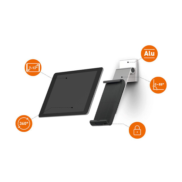 Durable support pour tablette mural pro - argent 310154 - 2