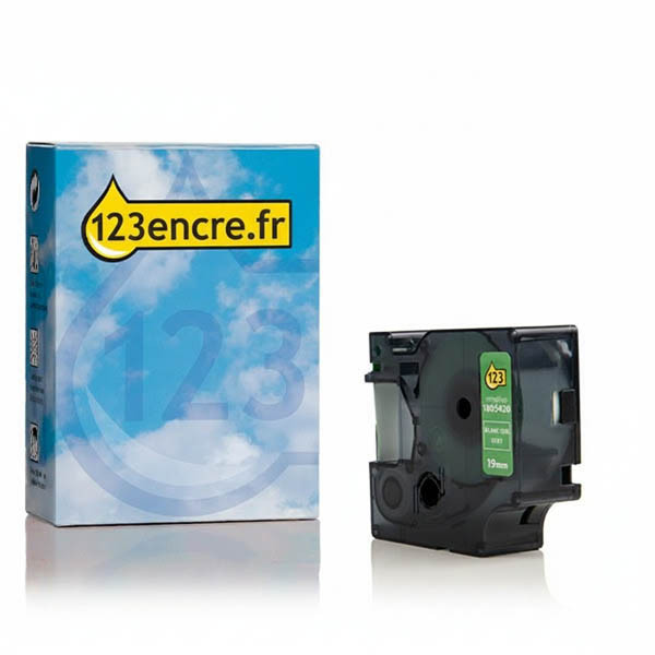 Dymo 1805420 IND Rhino ruban vinyle 19 mm (marque 123encre) - blanc sur vert 088643 - 1