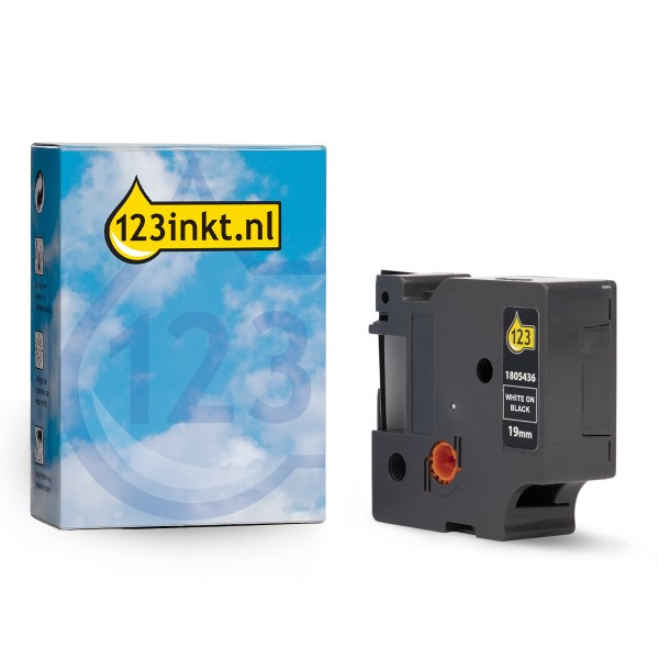 Dymo 1805436 IND Rhino tape vinyle 19 mm (marque 123encre) - blanc sur noir 088637 - 1