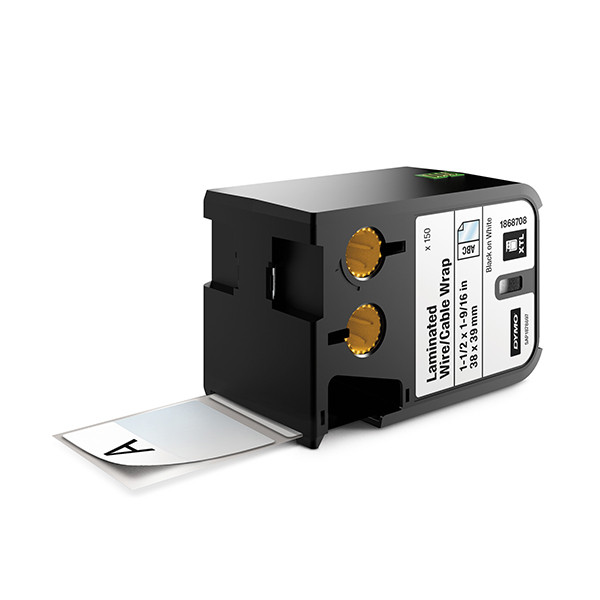 Dymo 1868708 XTL étiquettes laminées d’enrobage de câbles pré-découpées 38 x 39 mm (d'origine) 089098 - 1