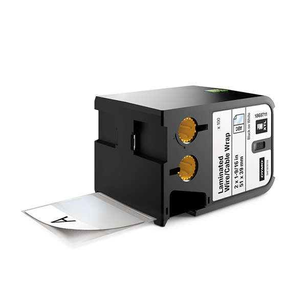 Dymo 1868711 XTL étiquettes laminées d'enrobage de câbles pré-découpées 51 x 39 mm (d'origine) 089104 - 1