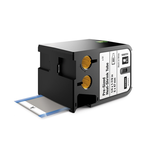 Dymo 1868731 XTL étiquettes pour gaines thermorétractables prédécoupées 6 x 47 mm (d'origine) - noir sur blanc 089050 - 1