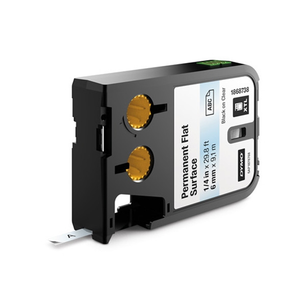 Dymo 1868738 XTL cartouche d'étiquettes permanentes 6 mm (d'origine) - noir sur transparent 089024 - 1