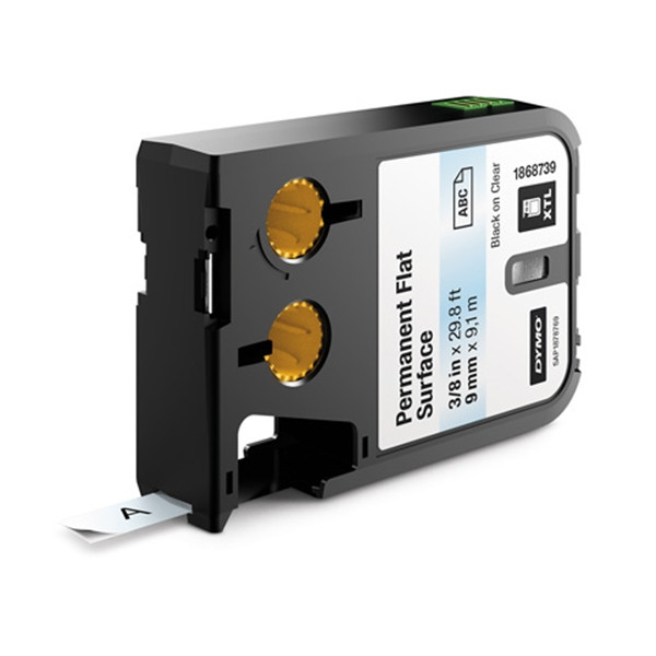 Dymo 1868739 XTL cartouche d'étiquettes permanentes 9 mm (d'origine) - noir sur transparent 089028 - 1