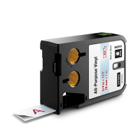 Dymo 1868747 XTL étiquettes vinyle 19 mm (d'origine) - rouge sur transparent 088920