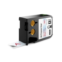 Dymo 1868748 XTL étiquettes vinyle 24 mm (d'origine) - rouge sur transparent 088946