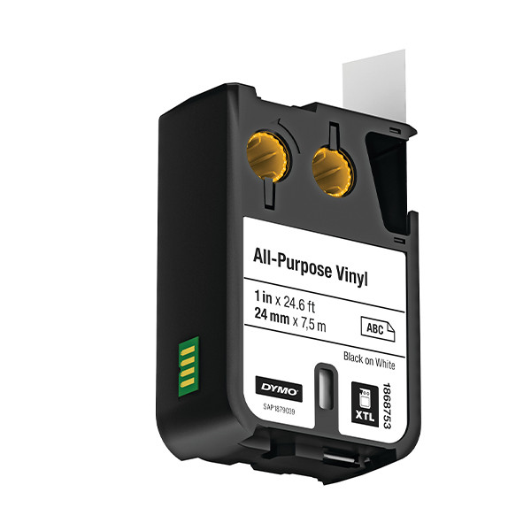 Dymo 1868753 XTL étiquettes vinyle 24 mm (d'origine) - noir sur blanc 088948 - 1
