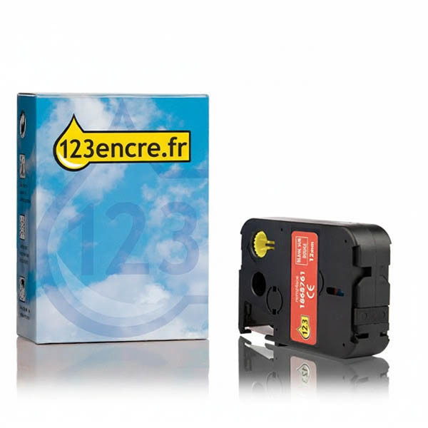 Dymo 1868761 XTL ruban adhésif en vinyle 12 mm (marque 123encre) - blanc sur rouge 088901 - 1