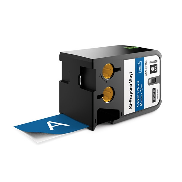 Dymo 1868779 XTL étiquettes vinyle 41 mm (d'origine) - blanc sur bleu 088984 - 1