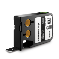 Dymo 1868796 XTL étiquettes vinyle 12 mm (d'origine) - blanc sur noir 088914