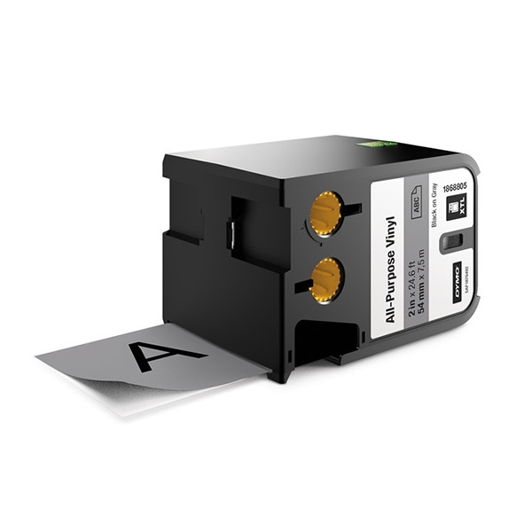 Dymo 1868805 XTL étiquettes vinyle 54 mm (d'origine) - noir sur gris 089020 - 1