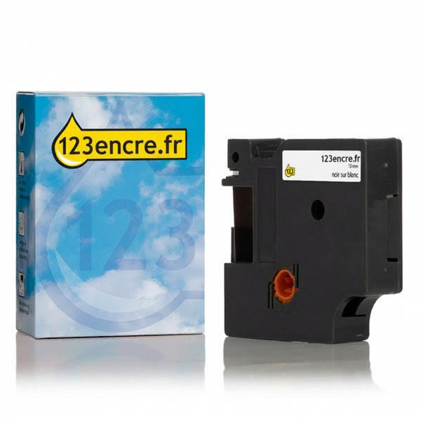 Dymo 1978364 ruban 12 mm (marque 123ence) - noir sur blanc 089129 - 1