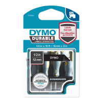 Dymo 1978365 ruban d'étiquettes 12 mm (d'origine) - blanc sur noir 089130