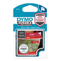 Dymo 1978366 ruban d'étiquettes 12 mm (d'origine) - blanc sur rouge 089132