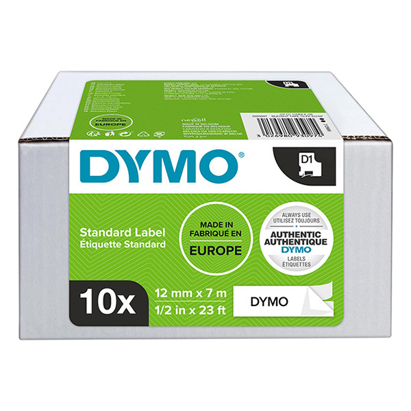 Dymo 2093097 ruban 12 mm 10 rubans 45013 (d'origine) - noir sur blanc 089168 - 1