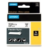 Dymo S0718100/18488 IND Rhino ruban d'étiquettes nylon flexible 12 mm (d'origine) - noir sur blanc 088714 - 1