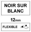 Dymo S0718100/18488 IND Rhino ruban nylon flexible 12 mm (marque 123encre) - noir sur blanc 088715 - 1