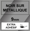 Dymo S0718170/18485 IND Rhino ruban d'étiquettes permanentes polyester 9 mm (marque 123encre) - noir sur métallique 088687 - 1