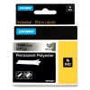 Dymo S0718200/18487 IND Rhino ruban d'étiquettes permanentes polyester 19 mm (d'origine) - noir sur métallique 088690 - 1