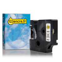 Dymo S0718260/18051 IND Rhino ruban d'étiquettes thermorétractables 6 mm (marque 123encre) - noir sur blanc 088695