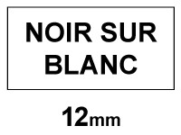 Dymo S0718600/18444 IND Rhino ruban d'étiquettes vinyle 12 mm (marque 123encre) - noir sur blanc 088603 - 1