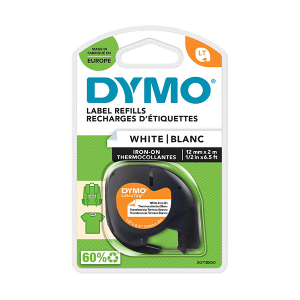 Dymo S0718850/18769 ruban thermocollant 12 mm (d'origine) - blanc 088318 - 1